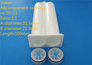 vs-50-11 1:1 two component epoxy cartridge AB dual epoxy plastic AB cartridge length  21.5mm
