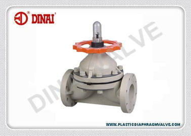 PPH diaphragm valve, PTFE/EPDM diaphragm, flange end ANSI#150,JIS 10K.DIN. wheel handle